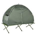 All-in-One Folding Camping Cots for Adults Elevated Tent with Sleeping Bag Thick Air Mattress Pad Portable Single Sleeping Cot Camping Bed