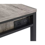 Bureau d'écriture avec port USB intégré, chêne vieilli et noir