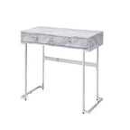 Bureau avec tiroirs et plateau effet marbre gris
