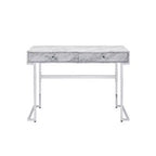 Bureau avec tiroirs et plateau effet marbre gris