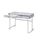 Bureau avec tiroirs et plateau effet marbre gris
