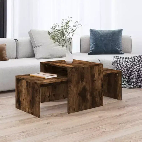 Table basse chêne fumé bois d'ingénierie moyen élégant