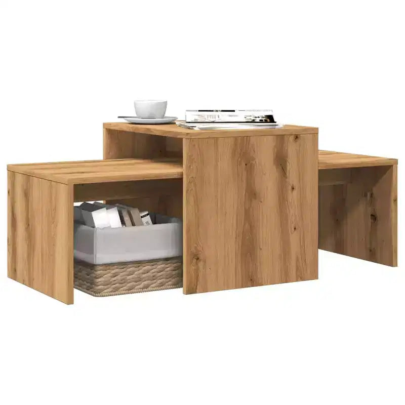 Table basse chêne fumé bois d'ingénierie moyen élégant