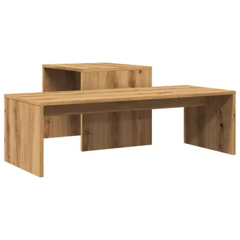 Table basse chêne fumé bois d'ingénierie moyen élégant