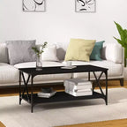 Table basse noire en bois d'ingénierie