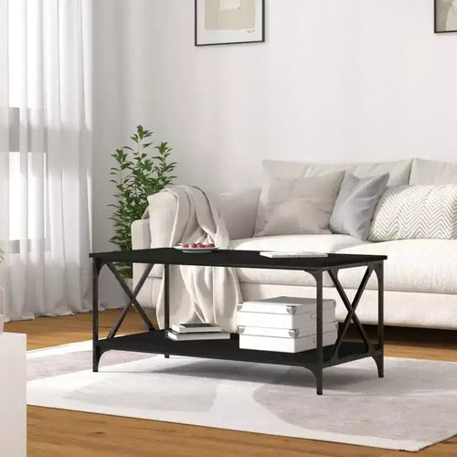 Table basse noire en bois d'ingénierie