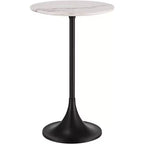 Studio 55D Studio 55 Mesita 24 End Table White Marble Top with Black Finish Base