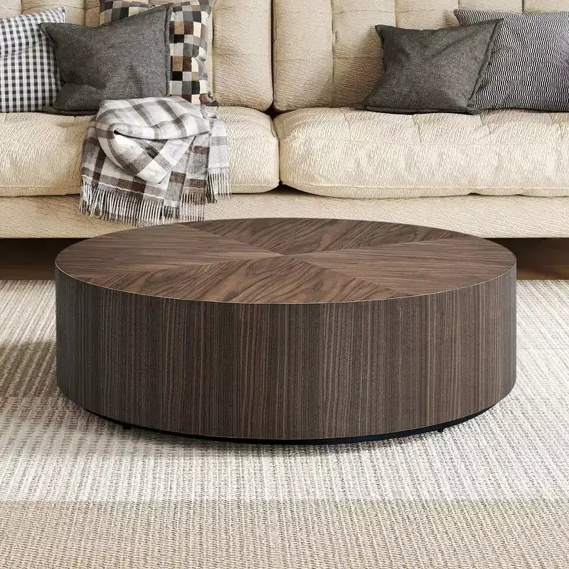 Table basse ronde moderne en bois
