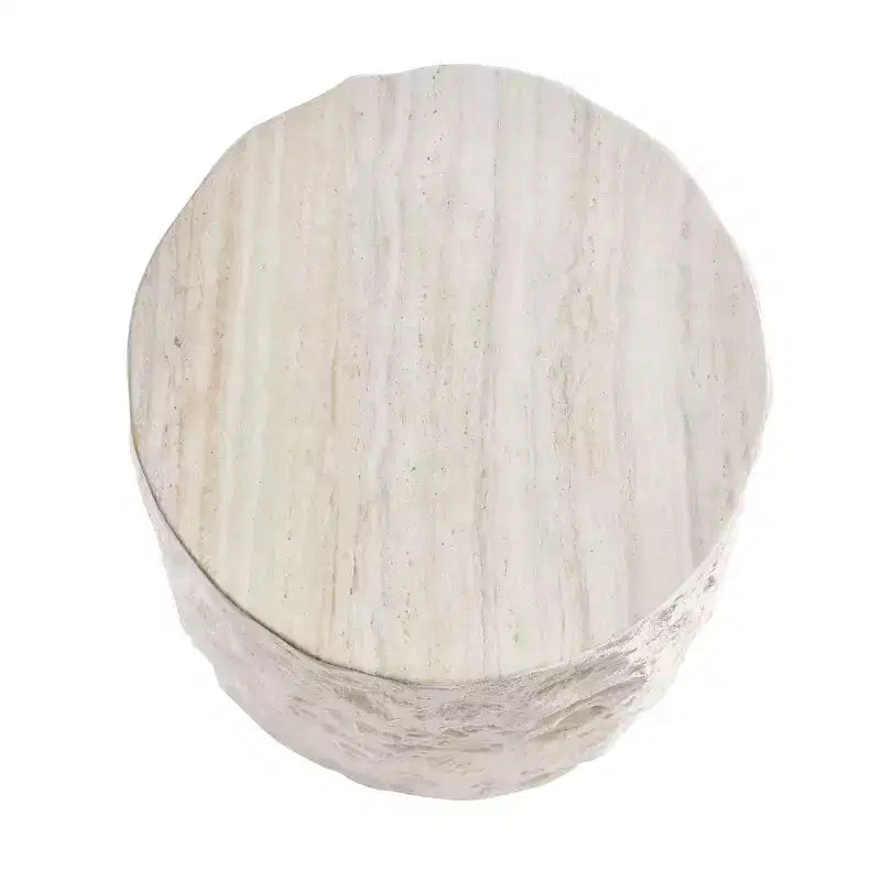 Table basse ronde en imitation pierre moderne