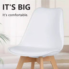 TUYOHW 18.3 Sleek Dining Chairs Set of 4 Ergonomic Beechwood Side Chairs Modern Minimalist Armless Chairs for Dining Room & Kitchen