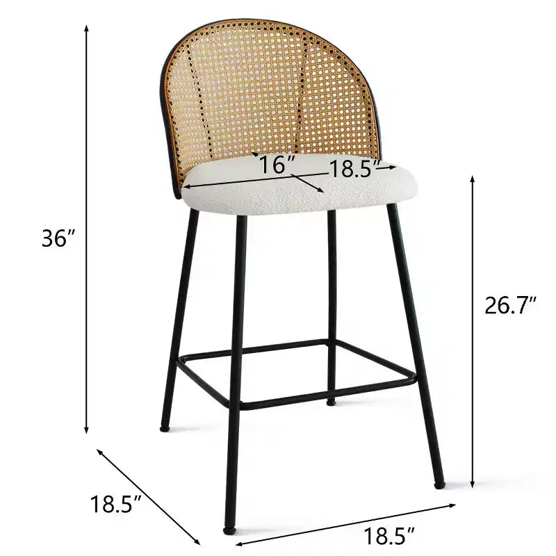 Tabourets de comptoir modernes en rotin