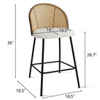 Tabourets de comptoir modernes en rotin
