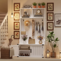 Porte-manteau de style ferme blanc