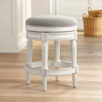 Tabouret de bar pivotant blanc vieilli