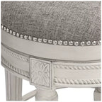 Tabouret de bar pivotant blanc vieilli