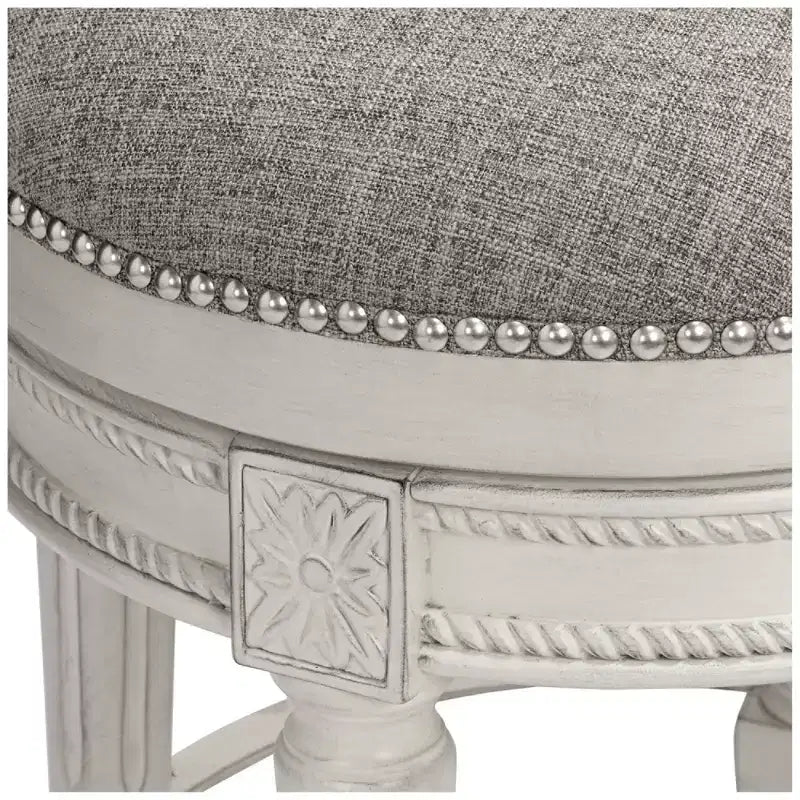 Tabouret de bar pivotant blanc vieilli