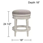 Tabouret de bar pivotant blanc vieilli