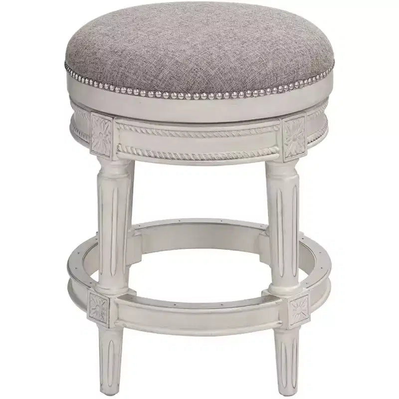 Tabouret de bar pivotant blanc vieilli