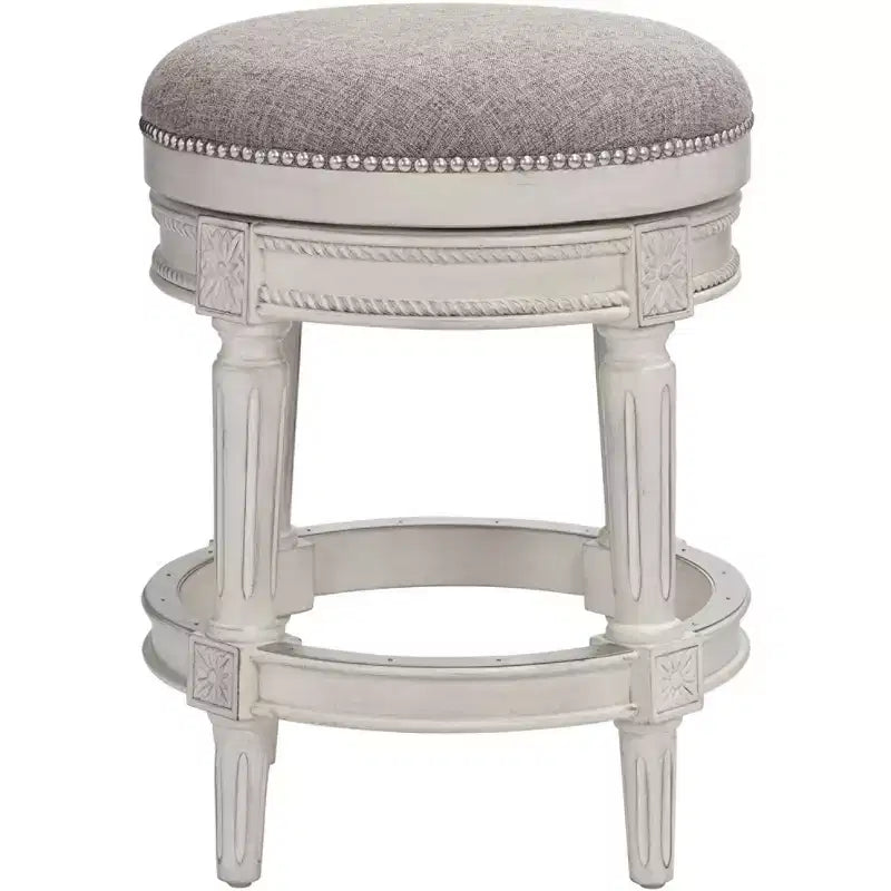 Tabouret de bar pivotant blanc vieilli