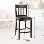 Chaises de bar avec siège en similicuir Espresso