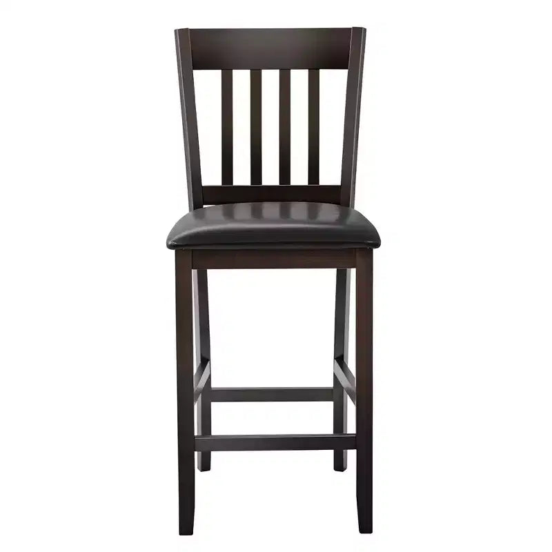 Chaises de bar avec siège en similicuir Espresso