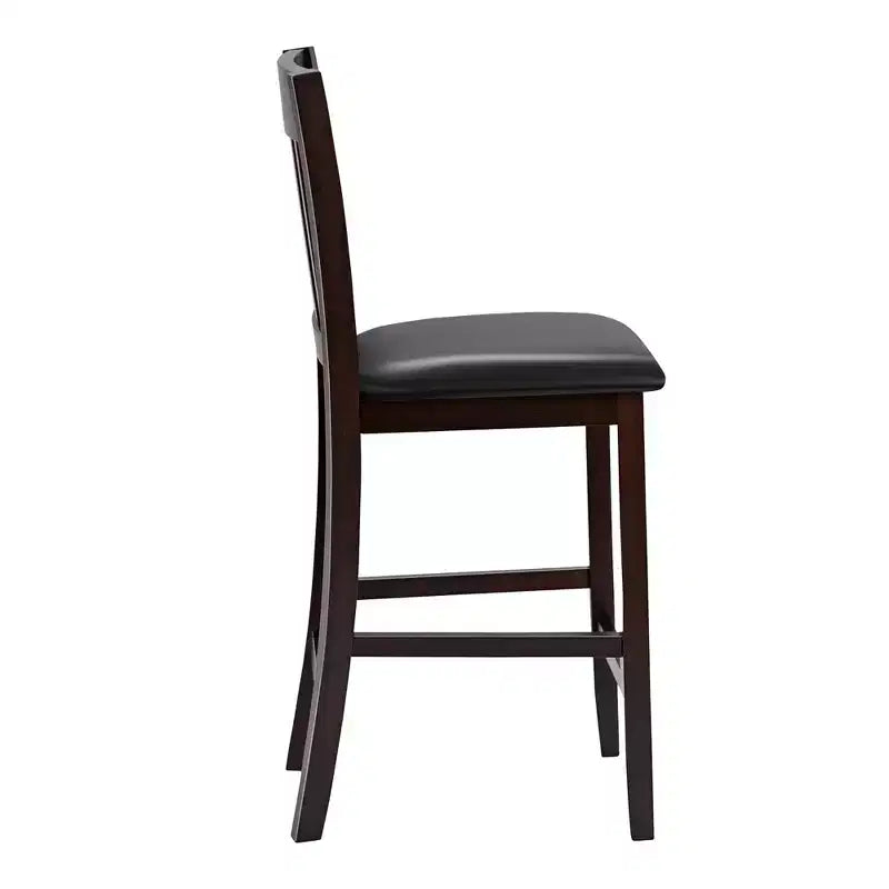 Chaises de bar avec siège en similicuir Espresso