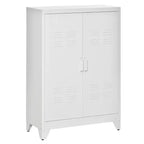 HOMCOM Industrial Style Steel Storage Cabinet Metal Storage Organizer with 2-Tier Adjustable Shelves for Living Room or Home Office